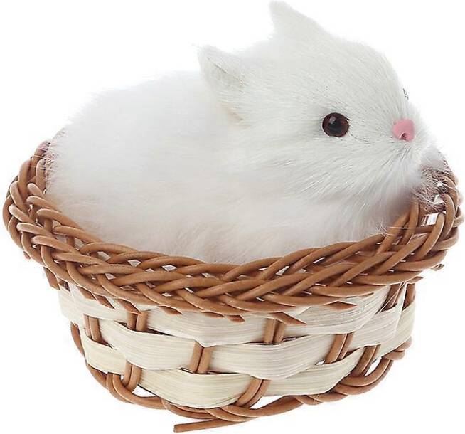 Hare Rabbits In Basket Furry Plush Toy