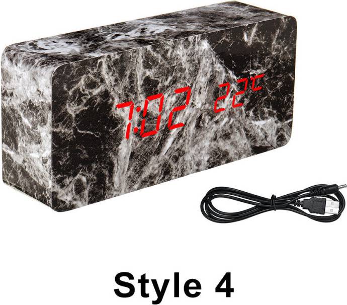Greenzech LED Marble Pattern Alarm Clock