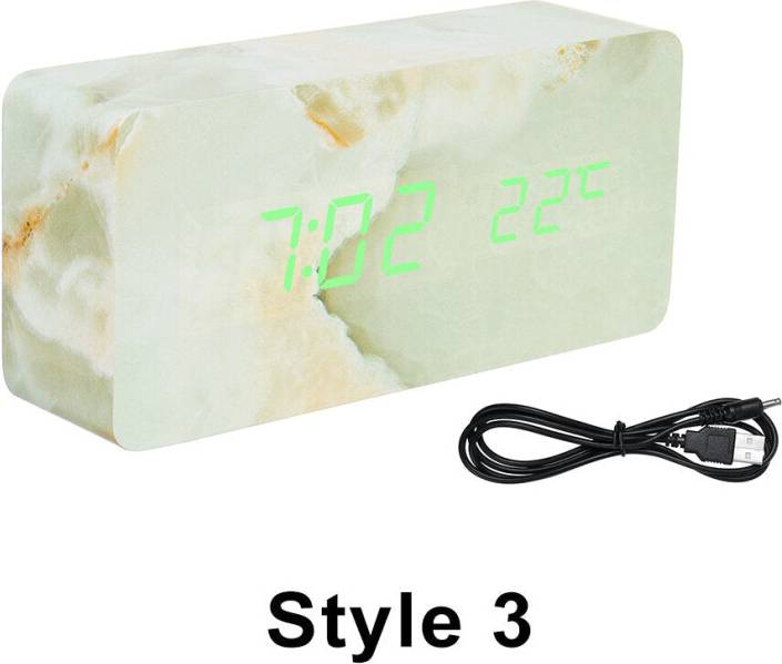 Greenzech LED Marble Pattern Alarm Clock