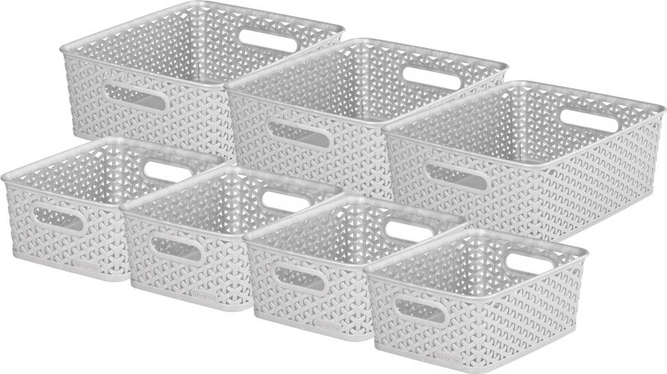 My Style Rectangular Storage Bundle 4 Small 3 x Medium Grey