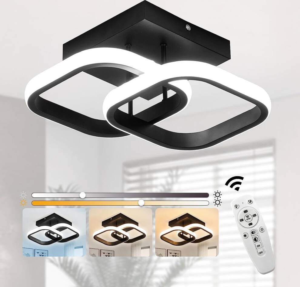 EIDISUNY Dimmable LED with Remote Control Ceiling Flush Light