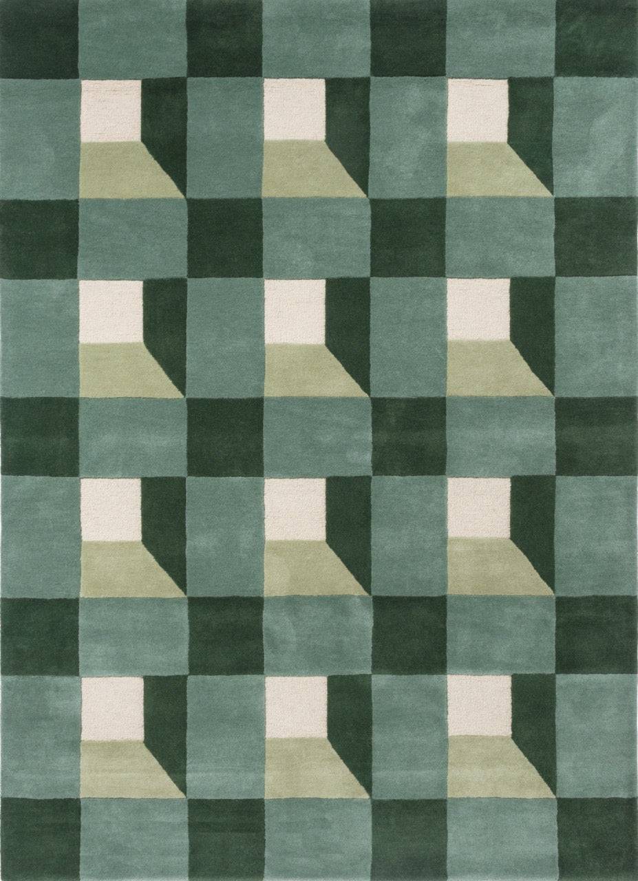 Harlequin Blocks Area Rug Green