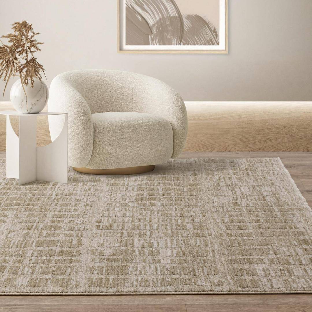 Asiatic Abstract Grid Rug 240 x 320 cm Beige