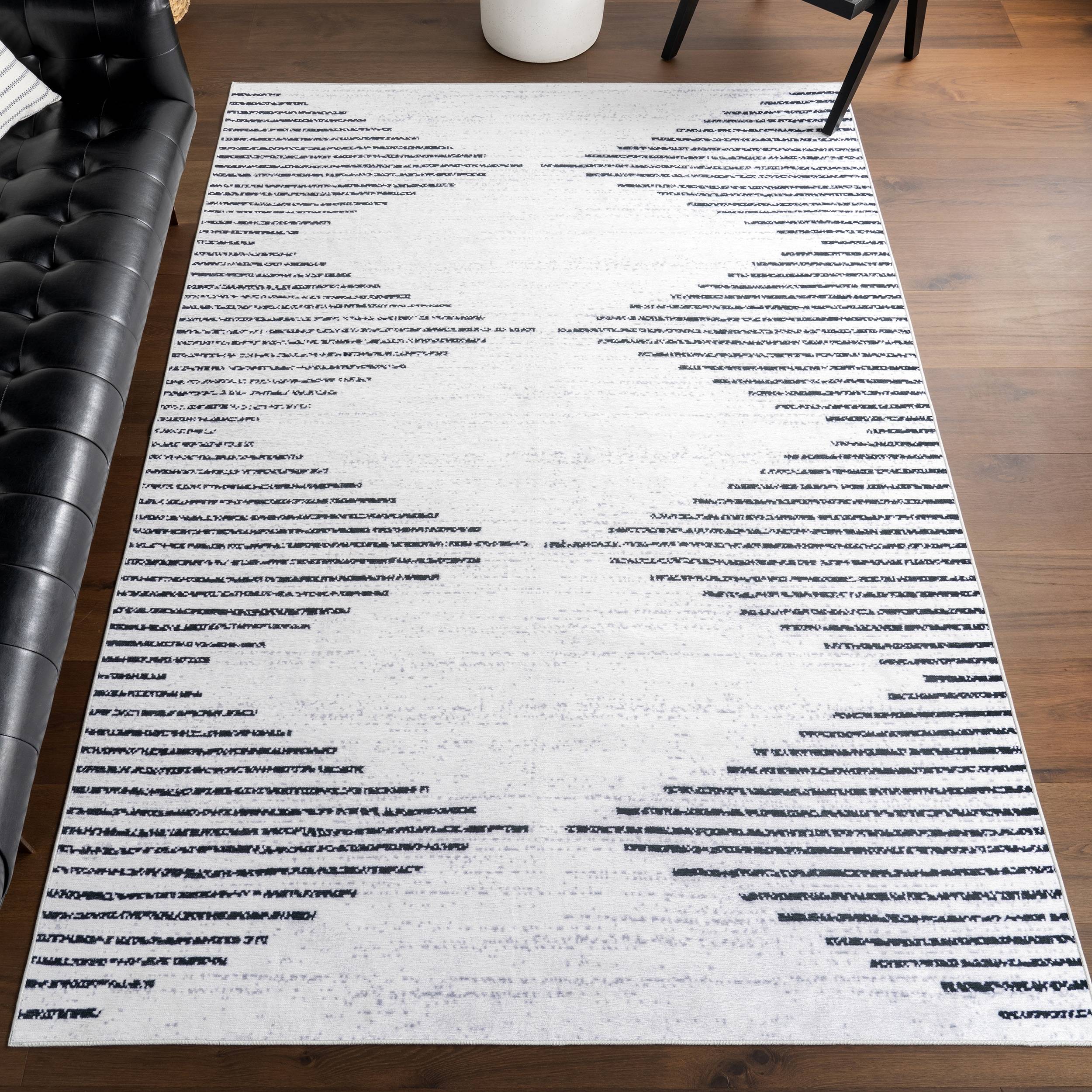 Nuloom Yori Diamond SplashGuard Machine 8ft White Area Rug
