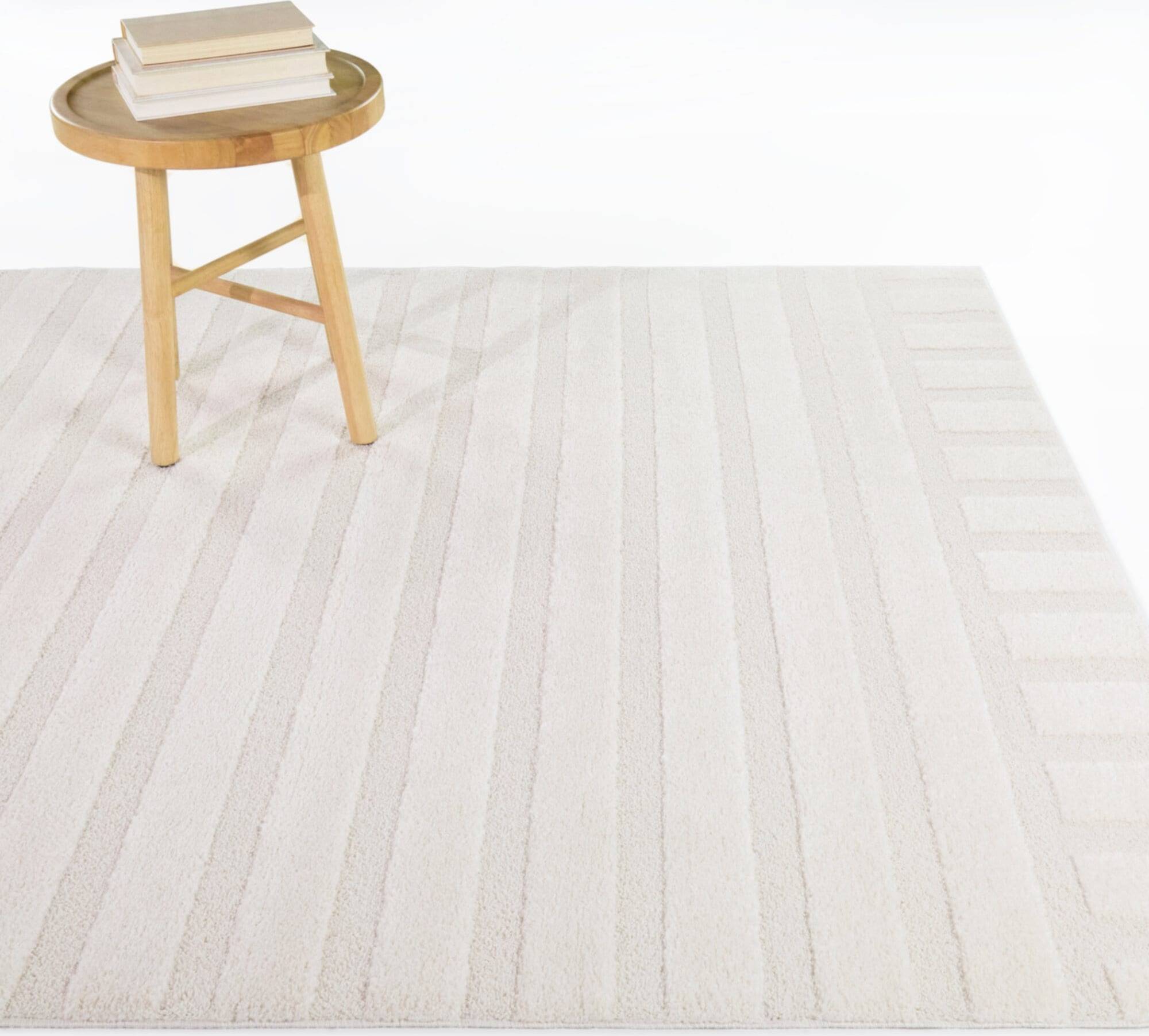 Balta Rugs Derrida Striped Transitional Indoor Outdoor Rug Natural, Beige 63x"