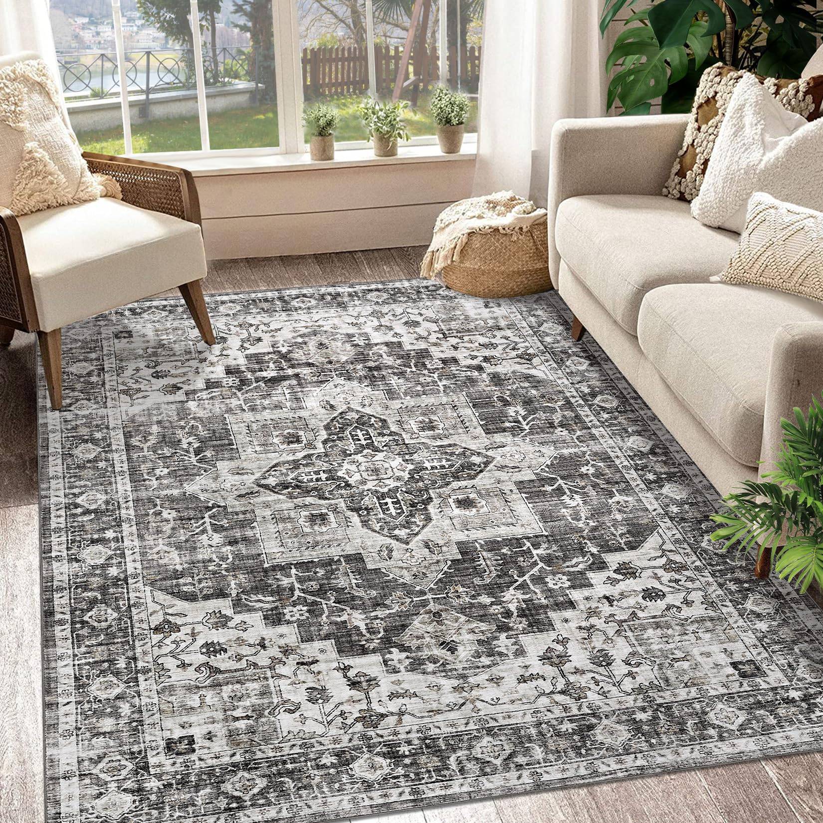 Machine washable area rugs Garvee Machine Washable Area Rug 5x7