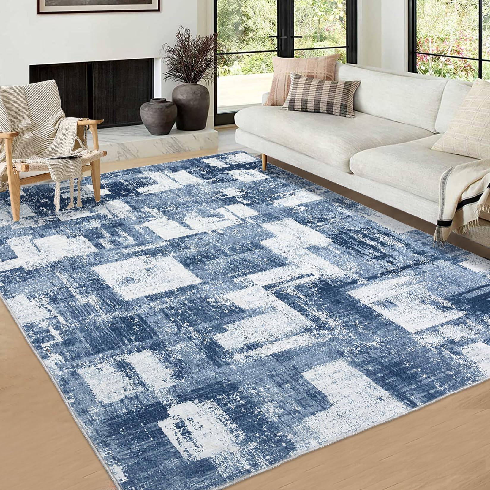 Washable rugs Garvee Area Rug 9x12 Washable Rugs Blue