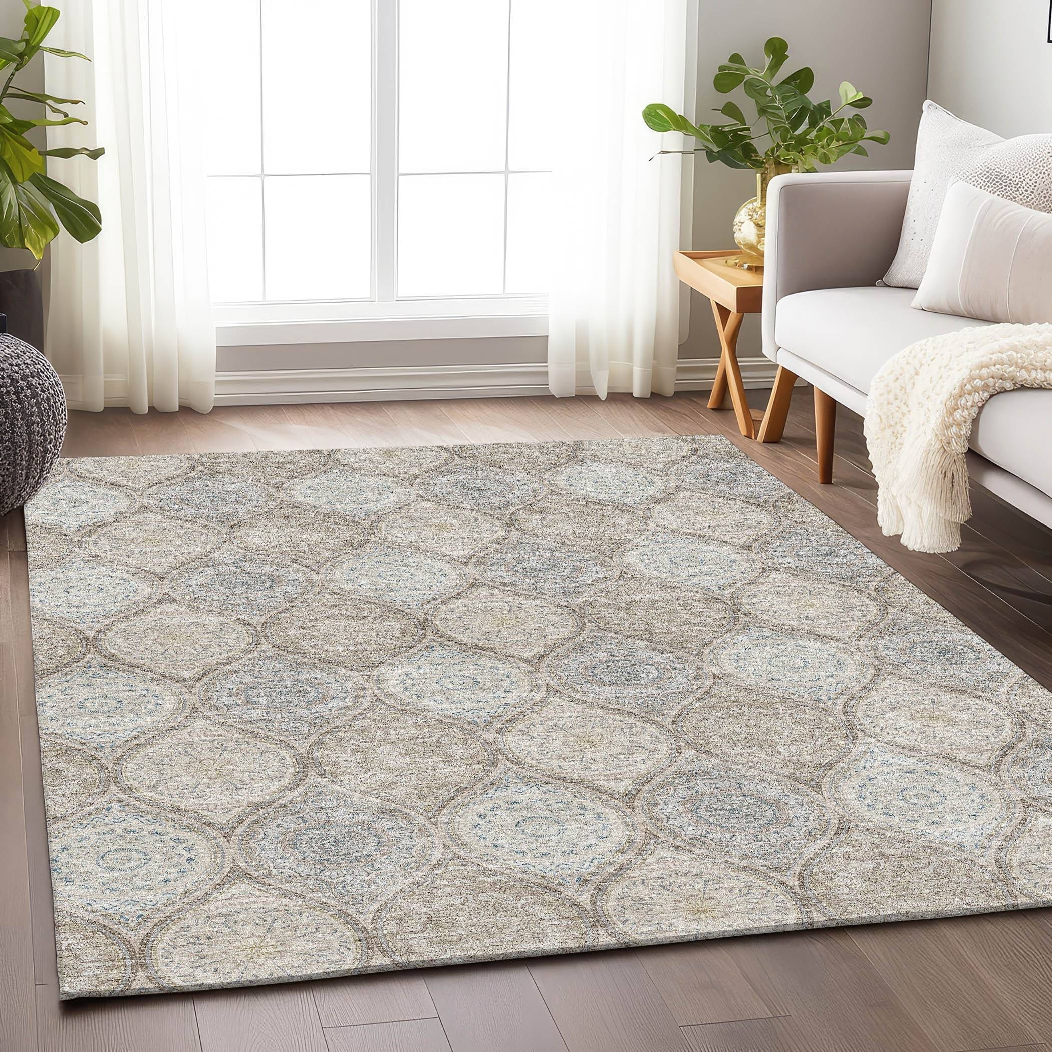 Washable rugs Addison Rugs Premium Washable Super Soft Boho Mosaic Rug