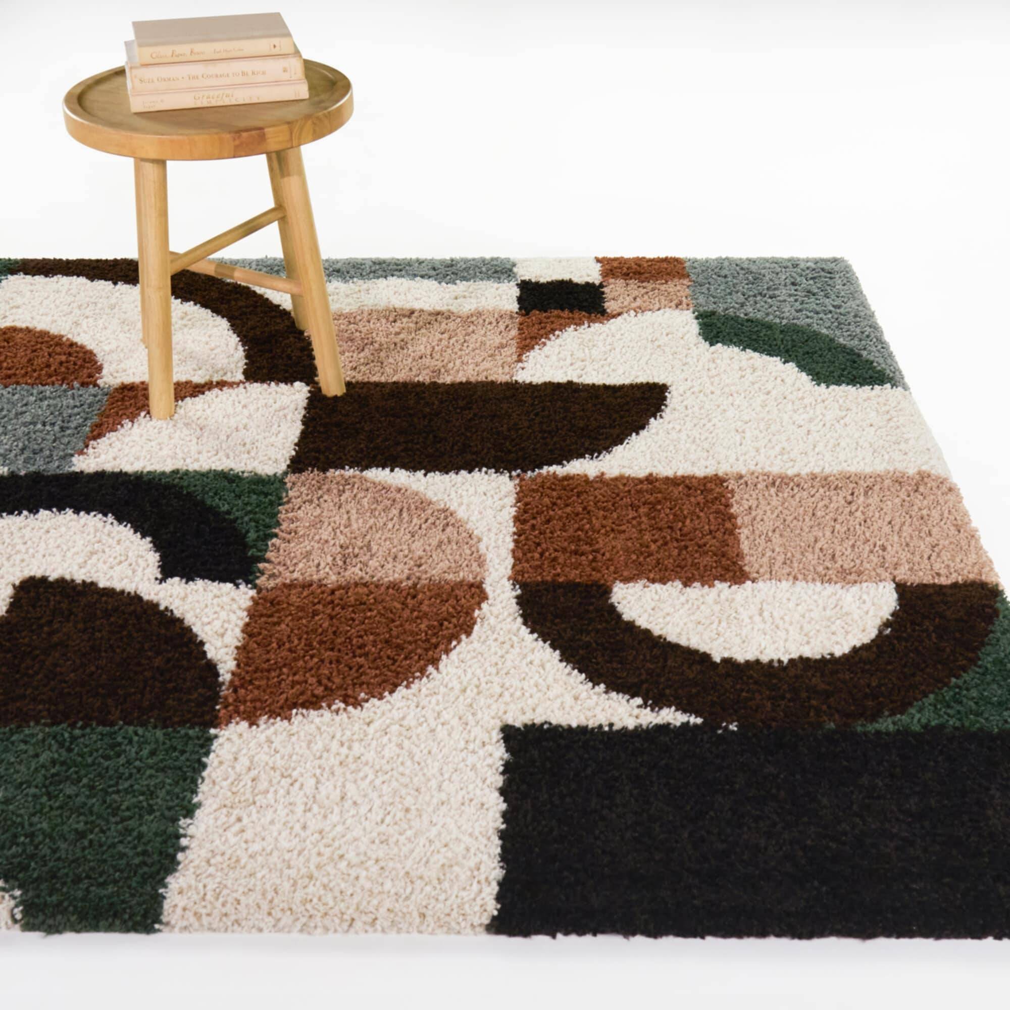 Balta Rugs Modern Geometric Area Rug Brown, Pink
