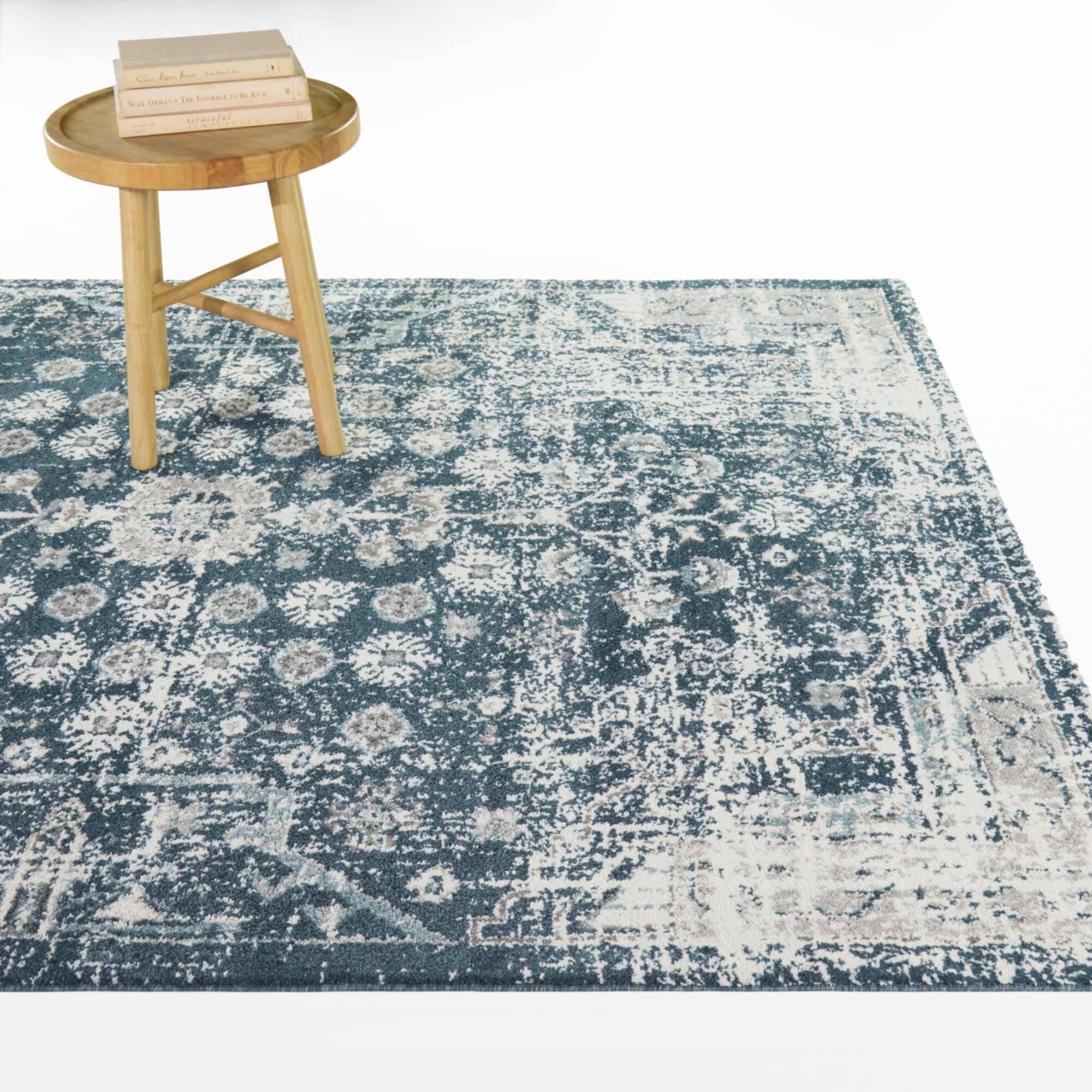 Balta Rugs Bastian Distressed Traditional Area Rug Blue