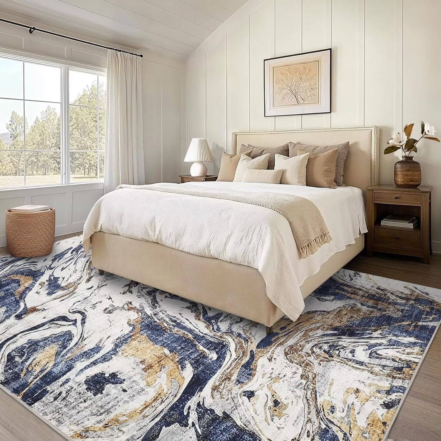 Garvee Modern Abstract Area Rug Washable Non-Slip