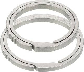 Uxcell Titanium Keychain Rings 2pcs Split Side Pushing - Silver