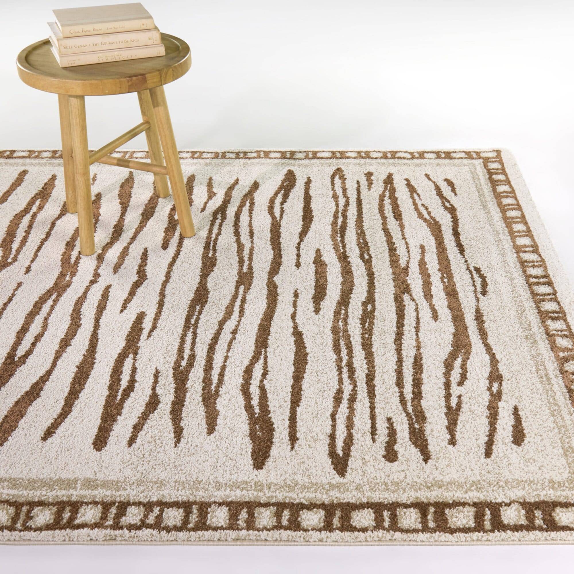 Balta Rugs Rhea Boho Animal Print Area Rug Brown, Beige 63x"