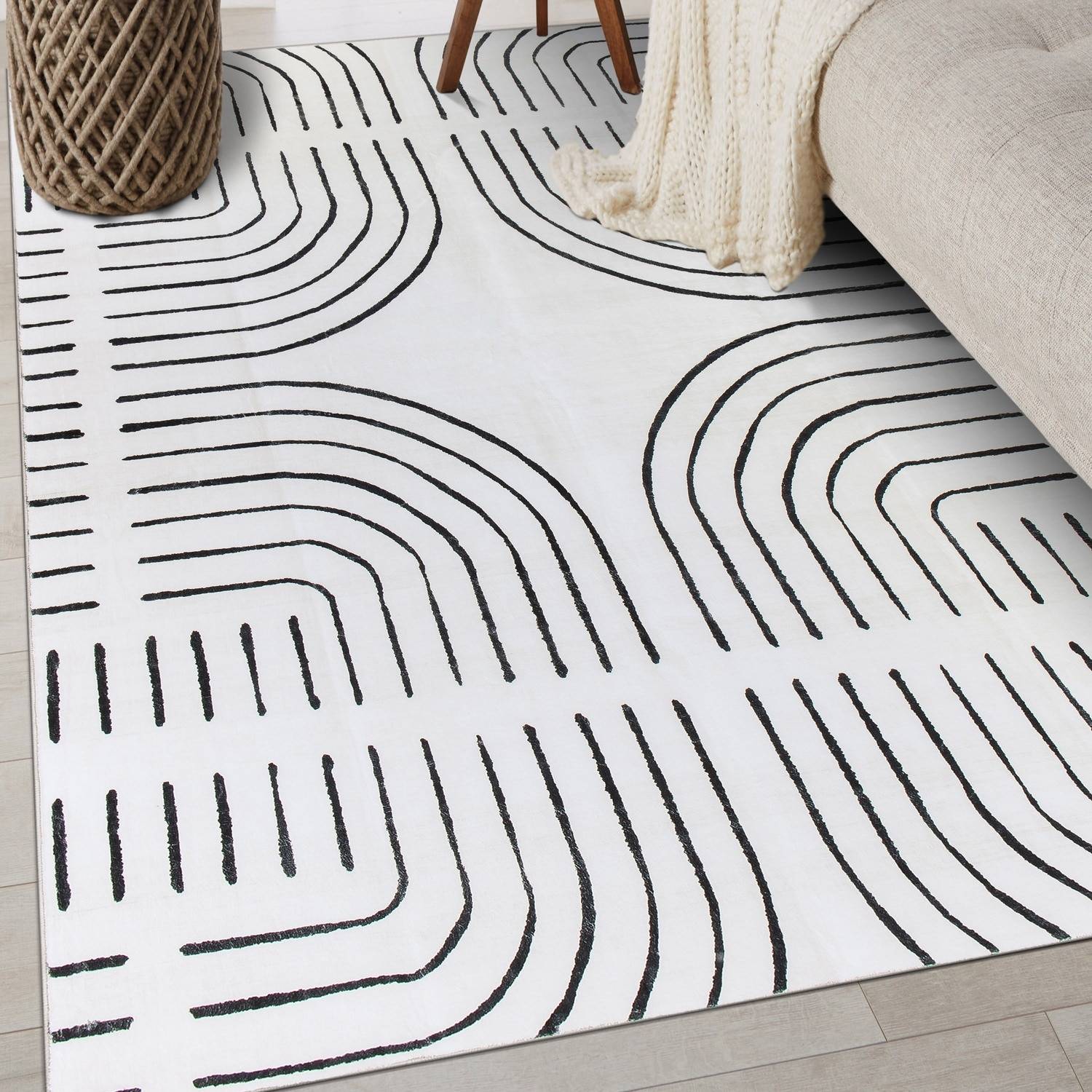 World Rug Gallery Bohemian Lines Washable