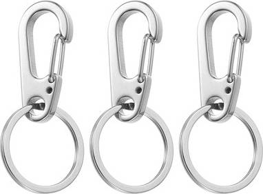 Uxcell Metal Keychain Keyring 3 Pcs Silver