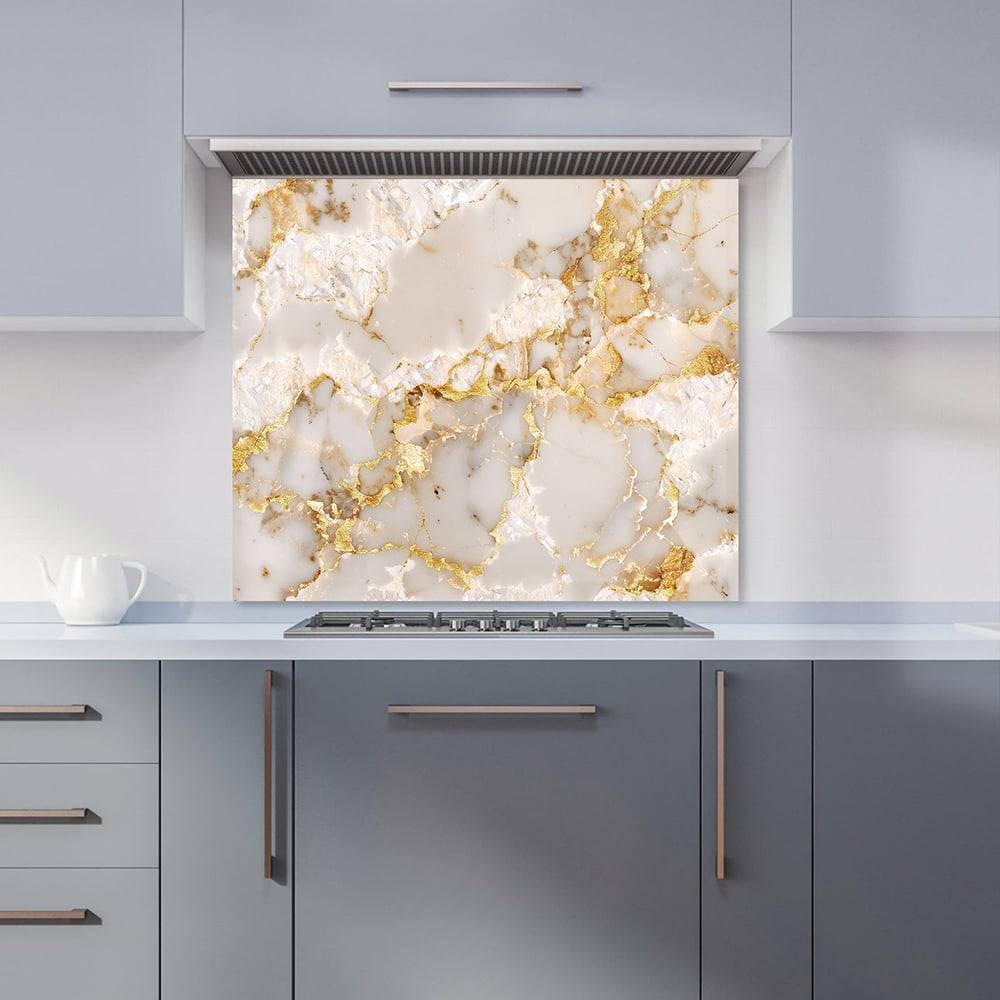 Warren Reed Designer Gold White Quartz 65 x 70 cm Splash Guard