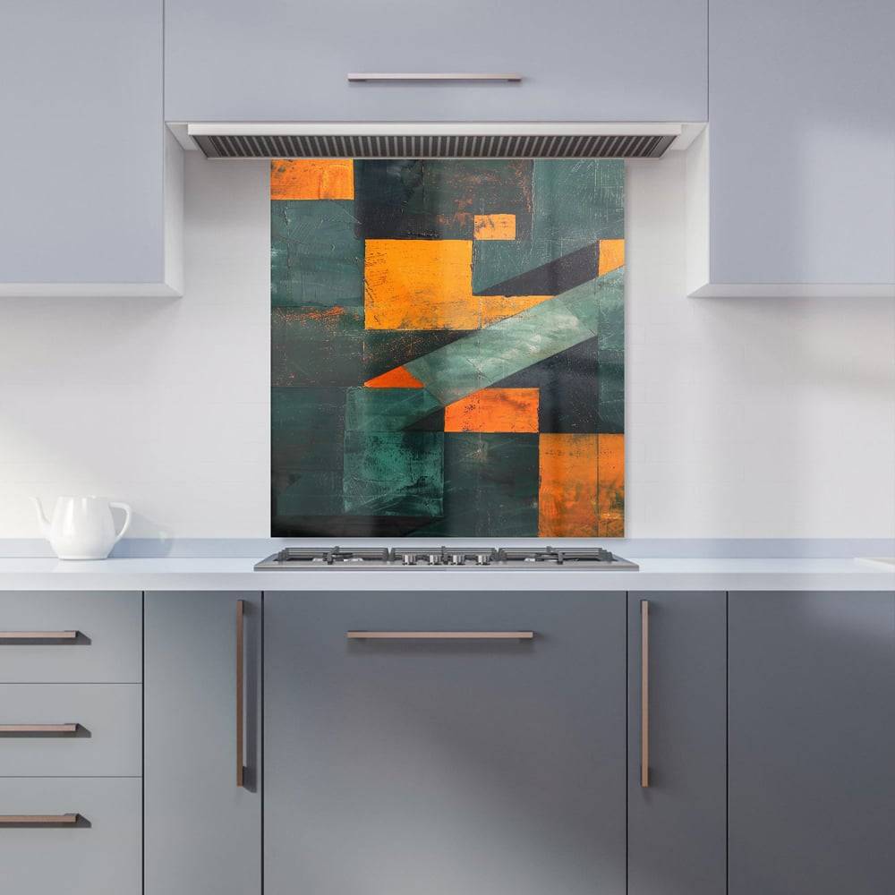 Warren Reed Dynamic Angles Glass Kitchen Splashback 65 x 70 cm Splash Guard