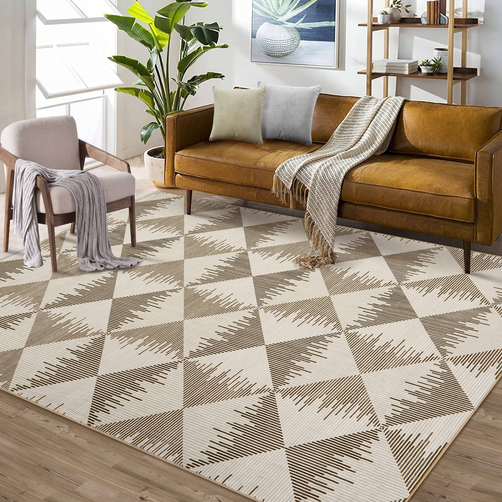 Garvee Living Room Modern Geometric Carpet Rug