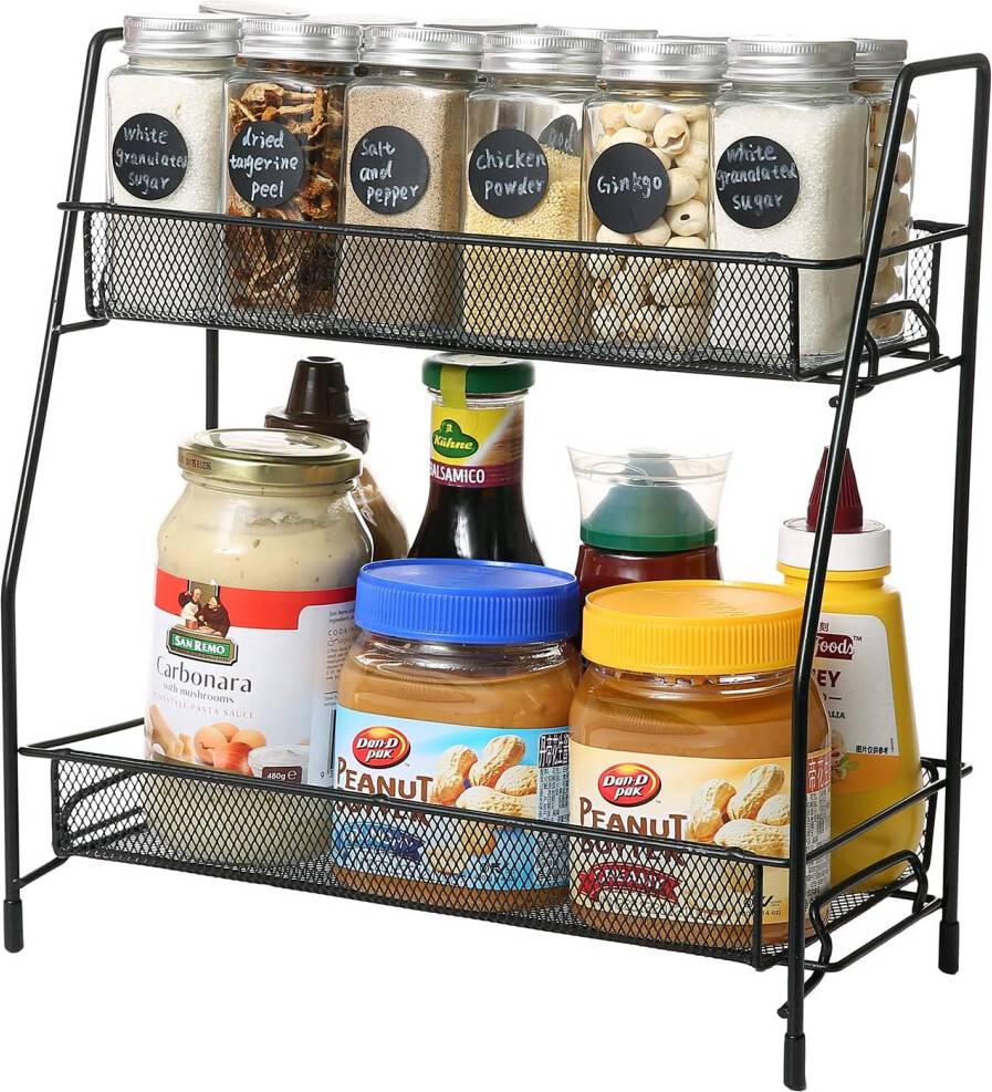 Tianfu Kitchen Spice Rack Storage Shelf 2 Tier