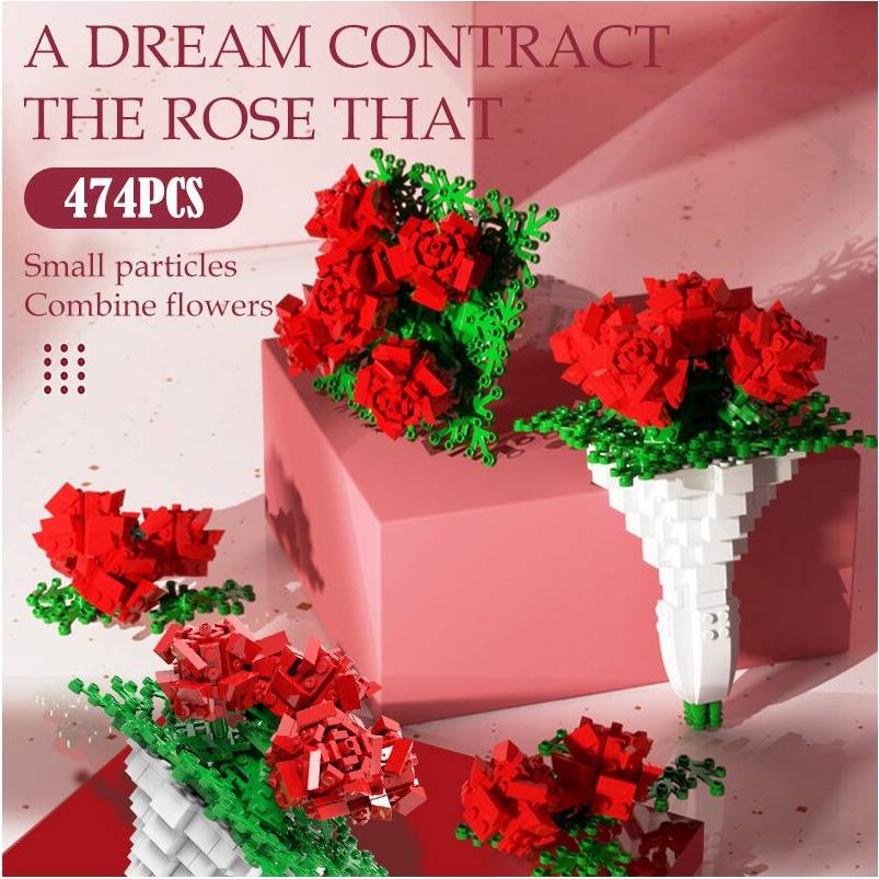 Lego bouquet 474Pcs Roses Flower Building Blocks