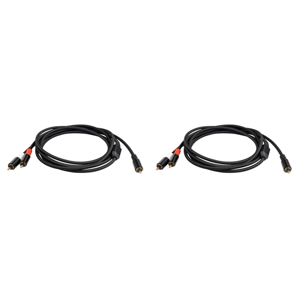 Y Adapter Subwoofer Cable 1X to 2X RAC Audio Cable 2 Meter