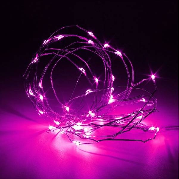 Greenzech Pink 3M Waterproof LED Battery LED Copper String Light