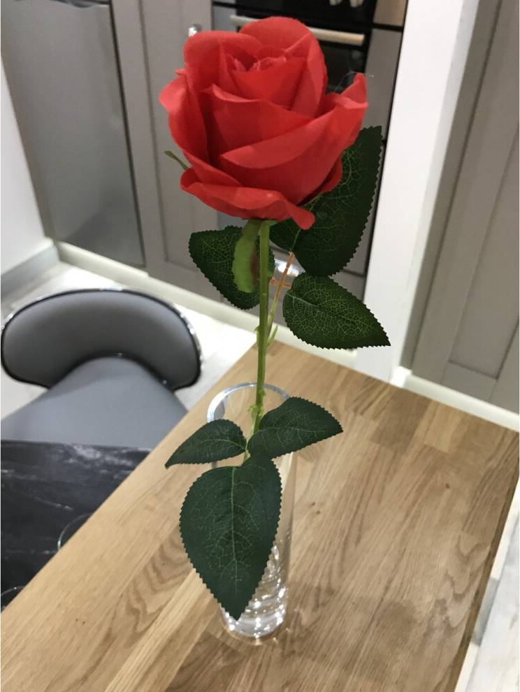 45cm Single Rose Red
