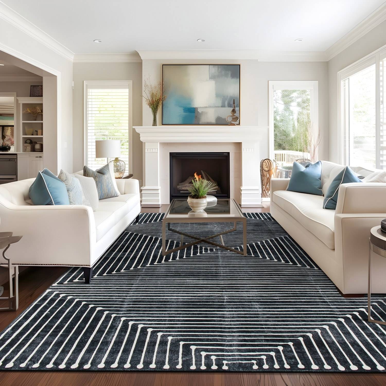 World Rug Gallery Bohemian Stripes Washable