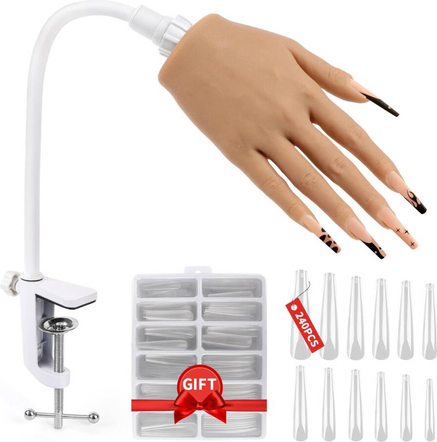 Practice Hand Silicone Nail Model - Bendable