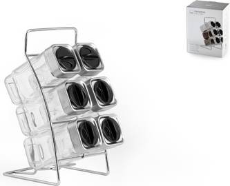 H&H Spice Rack 6 Jars With Rotating Stand