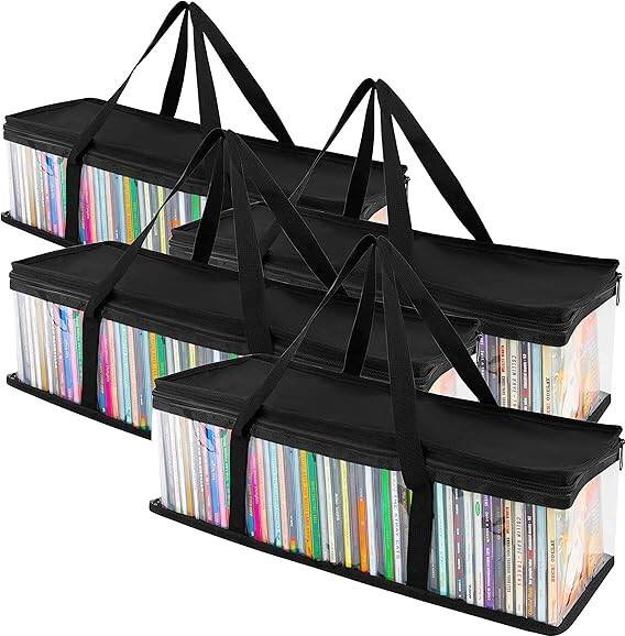 Vinyl record holder Stock Your Home 4 Cd Storage Rack Box Holder Disk