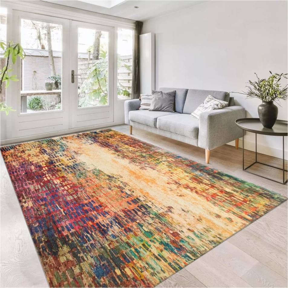 Imperial Rooms Cashmere Vibrant Abstract Rug Large Multicolour