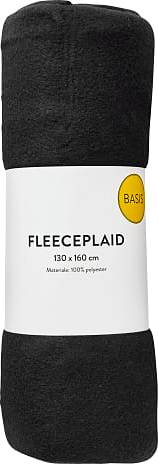 Basis Fleece Plaid Sort Tæppe Sort