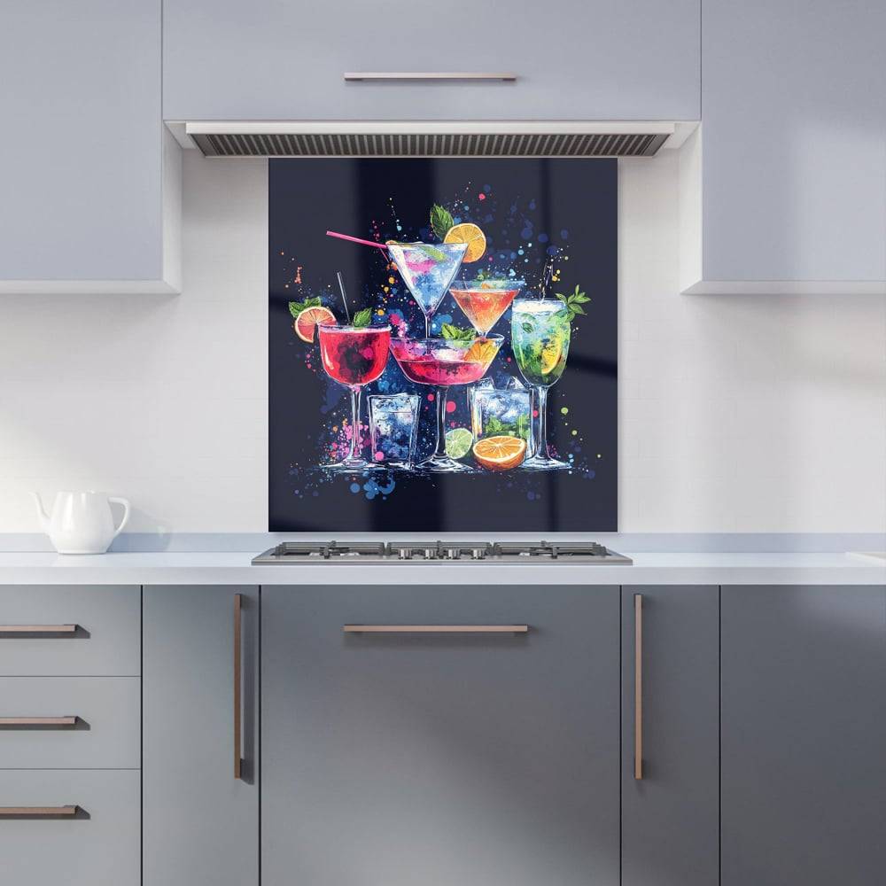 Warren Reed Designer Nighttime Cocktail 75 x 70 x 0.6 cm Splash Guard