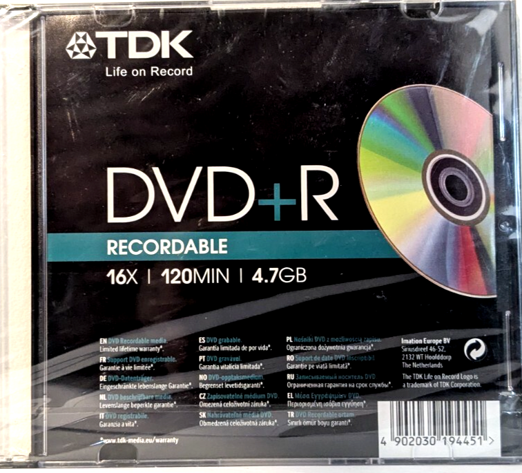 TDK DVD+R 4.7 SCED Slim