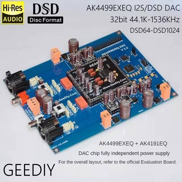 Audio dac Jolooyo Ak4499exeq Ak4191eq Audio Dac Decoder Rca Output I2s Dsd 32bit