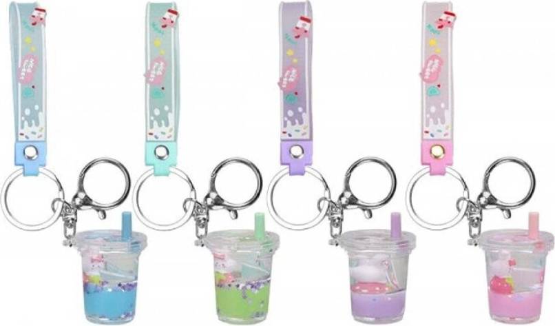PMS Liquid Filled Acrylic Keyring Charm - Assorted Colour