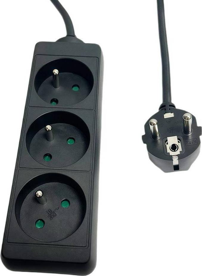 MicroConnect 3-Way Power Strip French Type