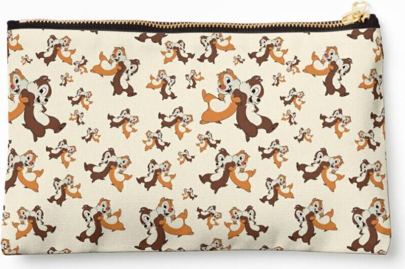 WHIBOS Makeup Bag Chip Dale Cartoon Hugging Chipmunks In Arms Pattern