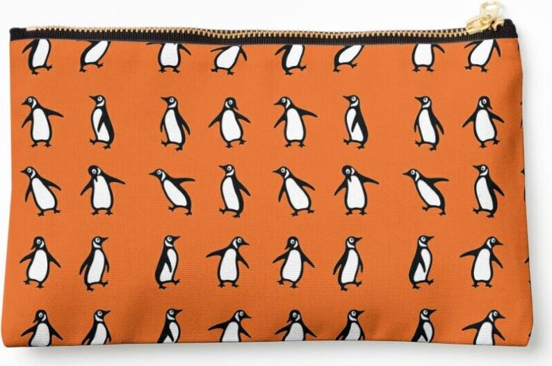 WHIBOS Penguin Books Pattern Design Cosmetic Organizer