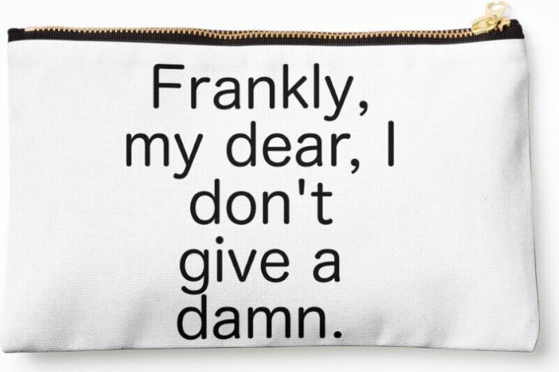 WHIBOS Makeup Bag Rhett Butler Quote Gone With The Wind