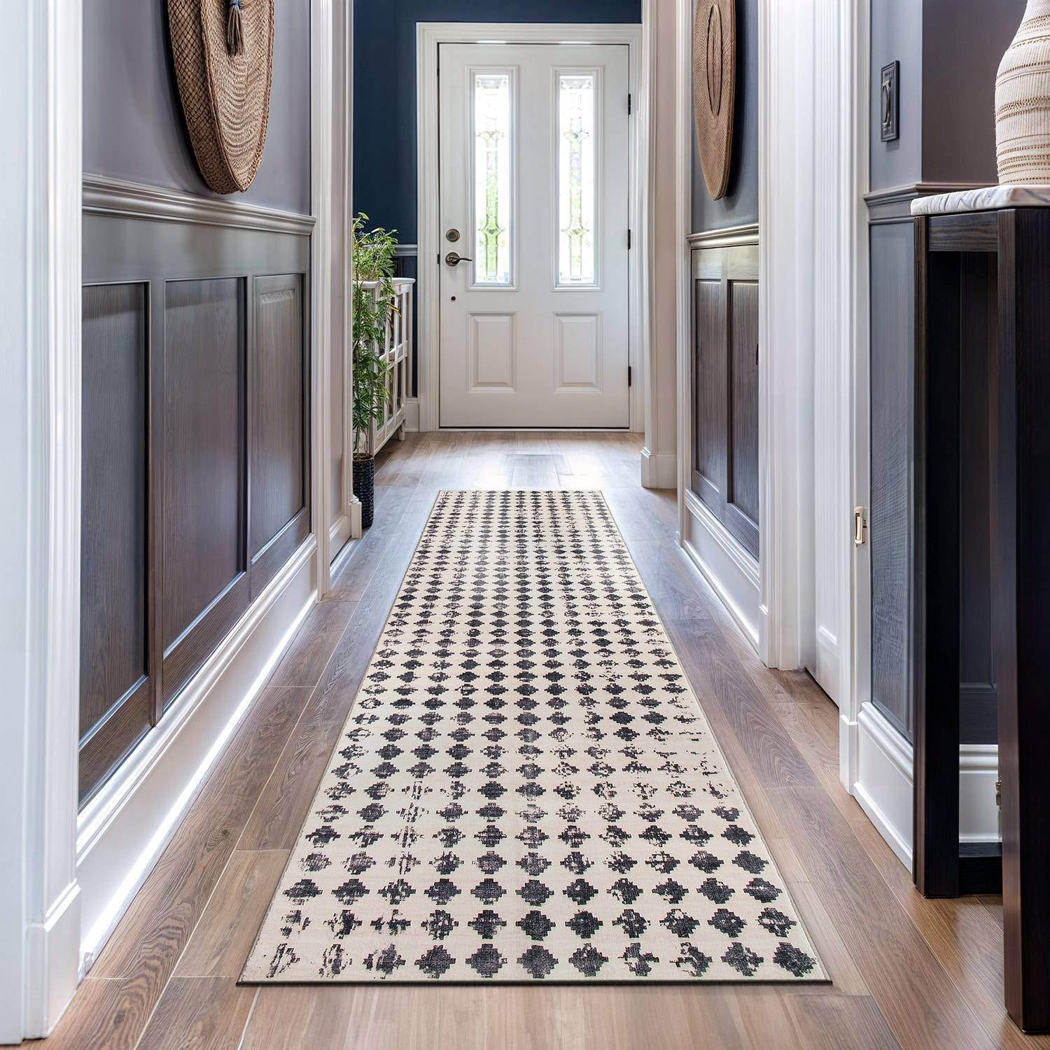 World Rug Gallery Geometric Distressed Abstract White