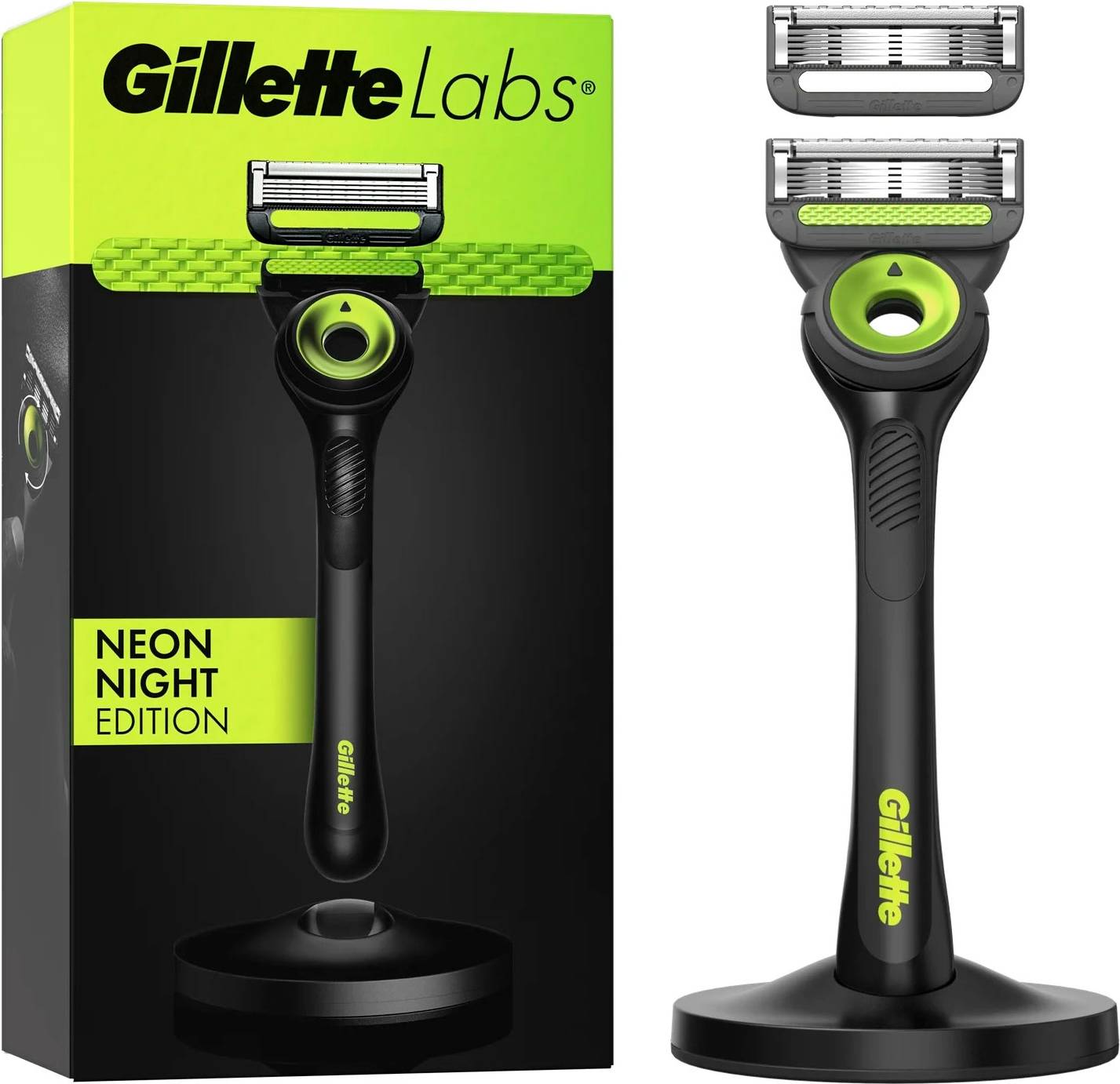 Gillette Men's Razor Reusable Silver Handle 2 Refill Cartridges