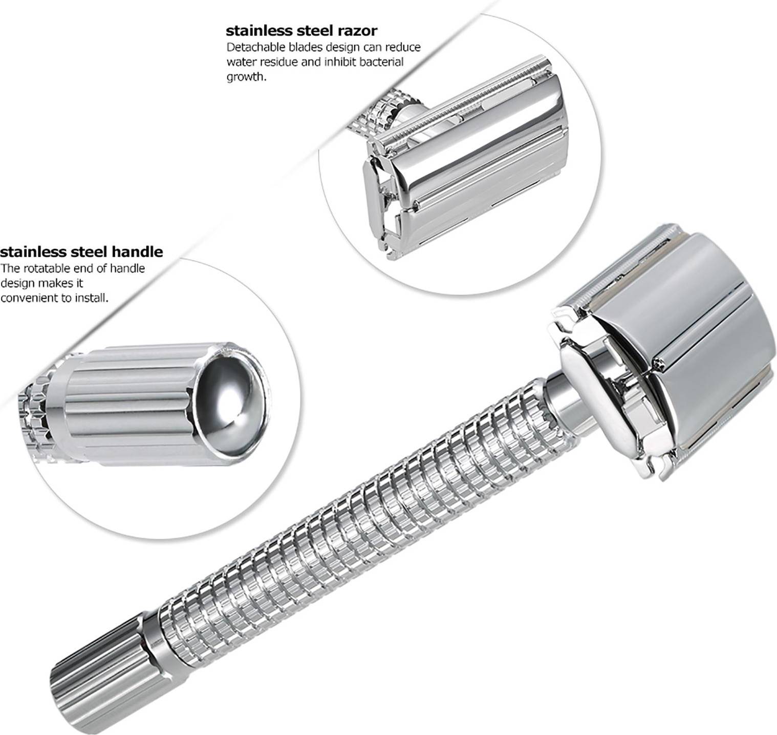 Stainless Steel Double Edge Safety Razor 20pcs