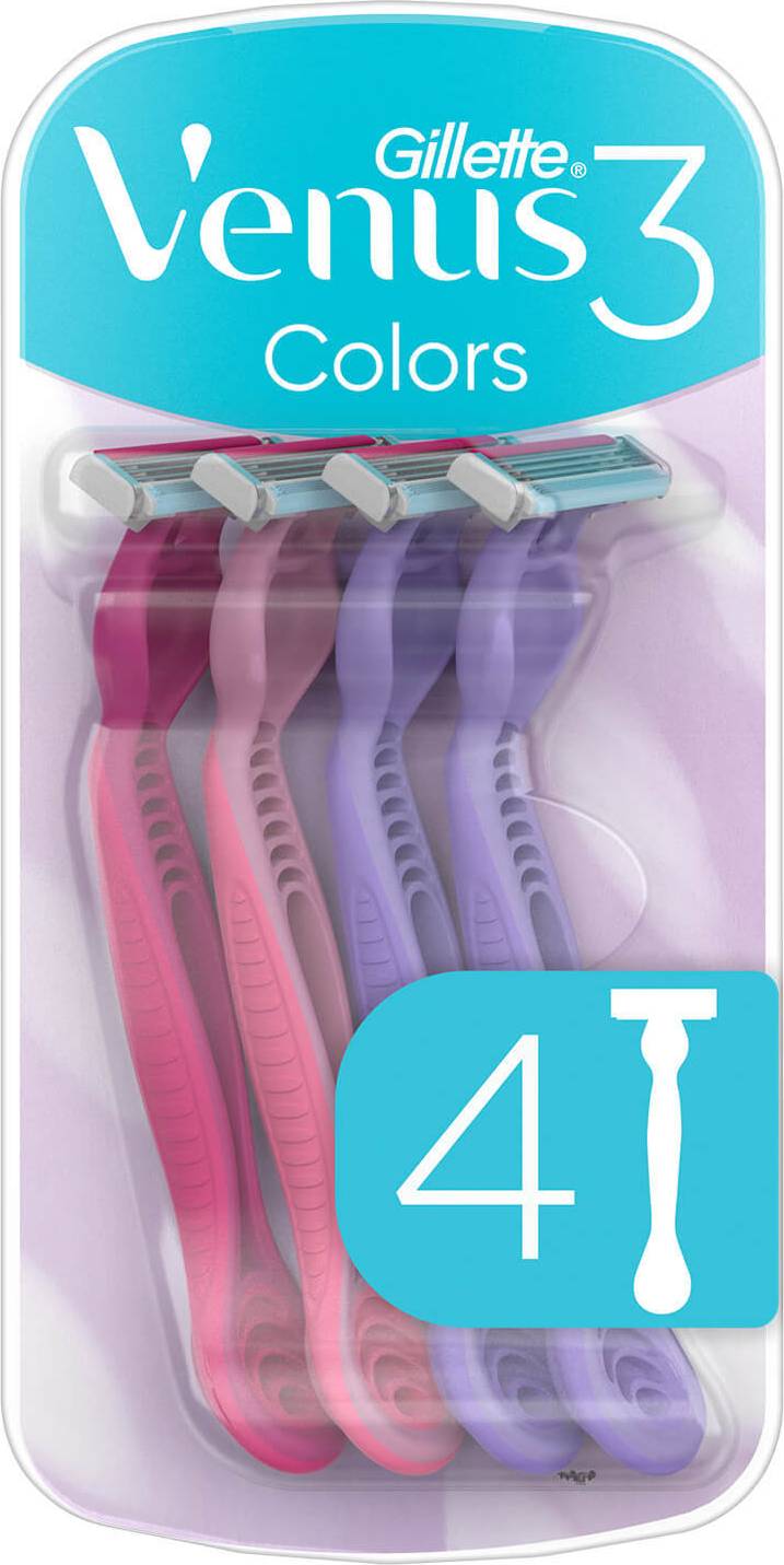 Venus Gillette 3 Colors Razor 4 Pieces