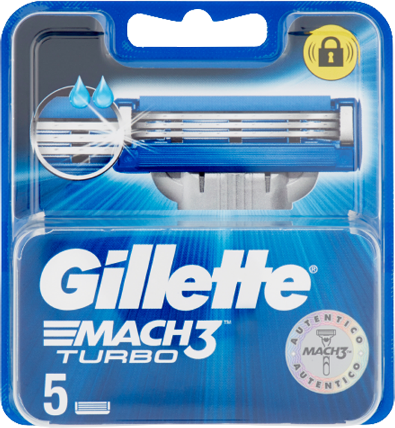 Gillette mach3 Gillette Mach3 Turbo Lame di Ricambio 5 Ricariche