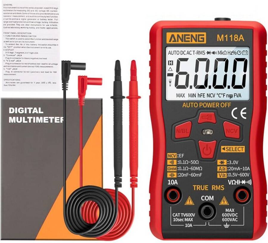 Greenzech Digital Mini Multimeter Tester RMS Transistor