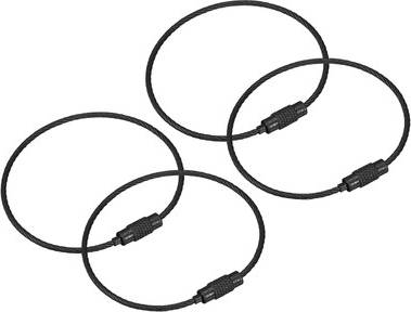 Uxcell Cable Key Rings 6-Inch Wire Keychain Twist Loops - Black