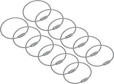 Uxcell Cable Key Rings 6-Inch Wire Keychain Twist Loops - Grey