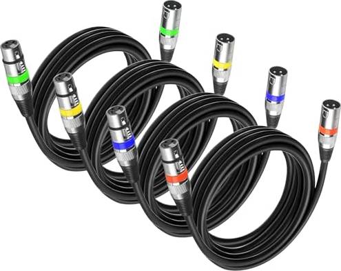 4 Packs 3 Pin Dmx Cable 3m
